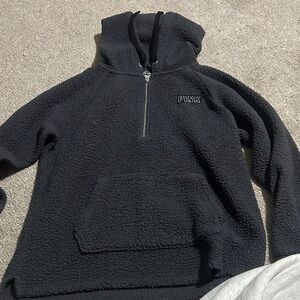 Victoria's Secret Pink Black Fleece Jacket